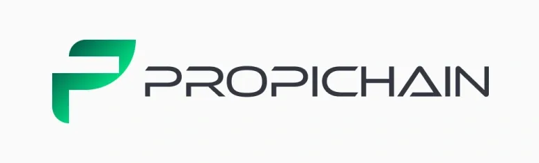 The Propichain logo — a green P and the wordmark — on light grey.