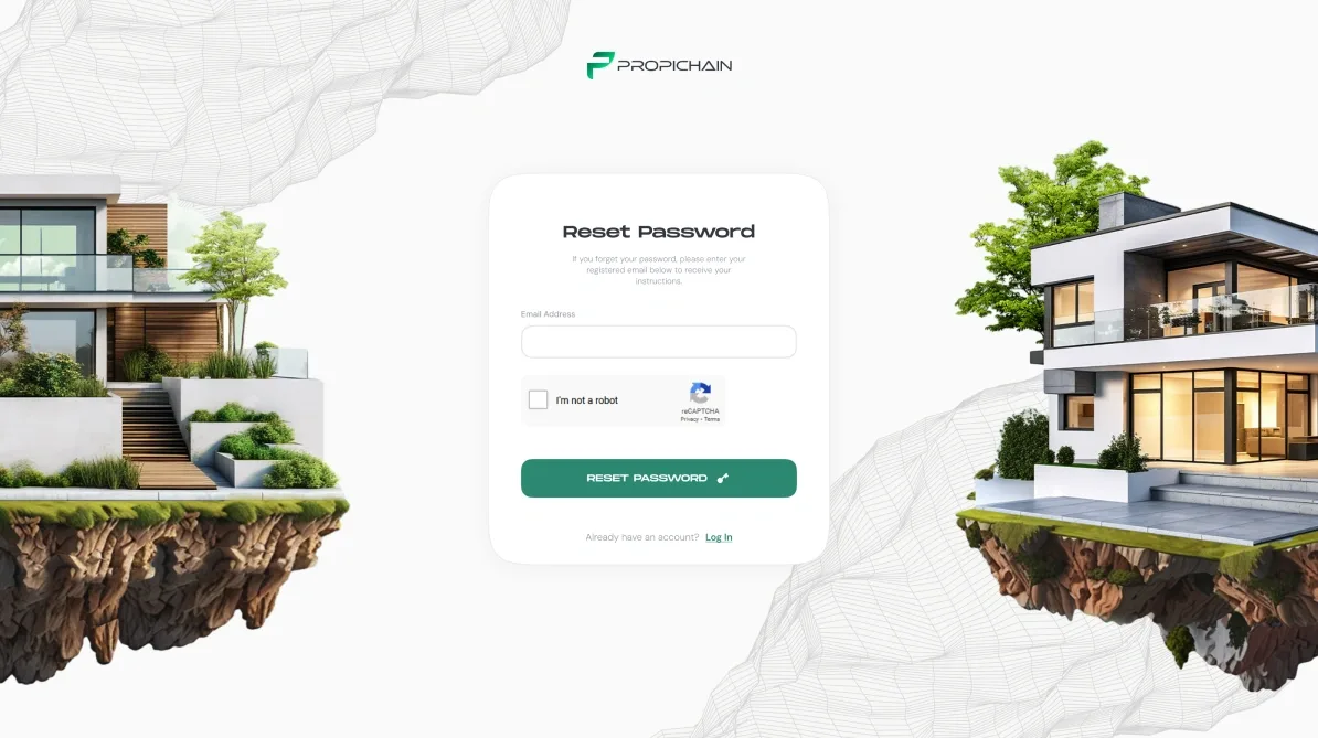 Reset password: one email field and the Reset password button.